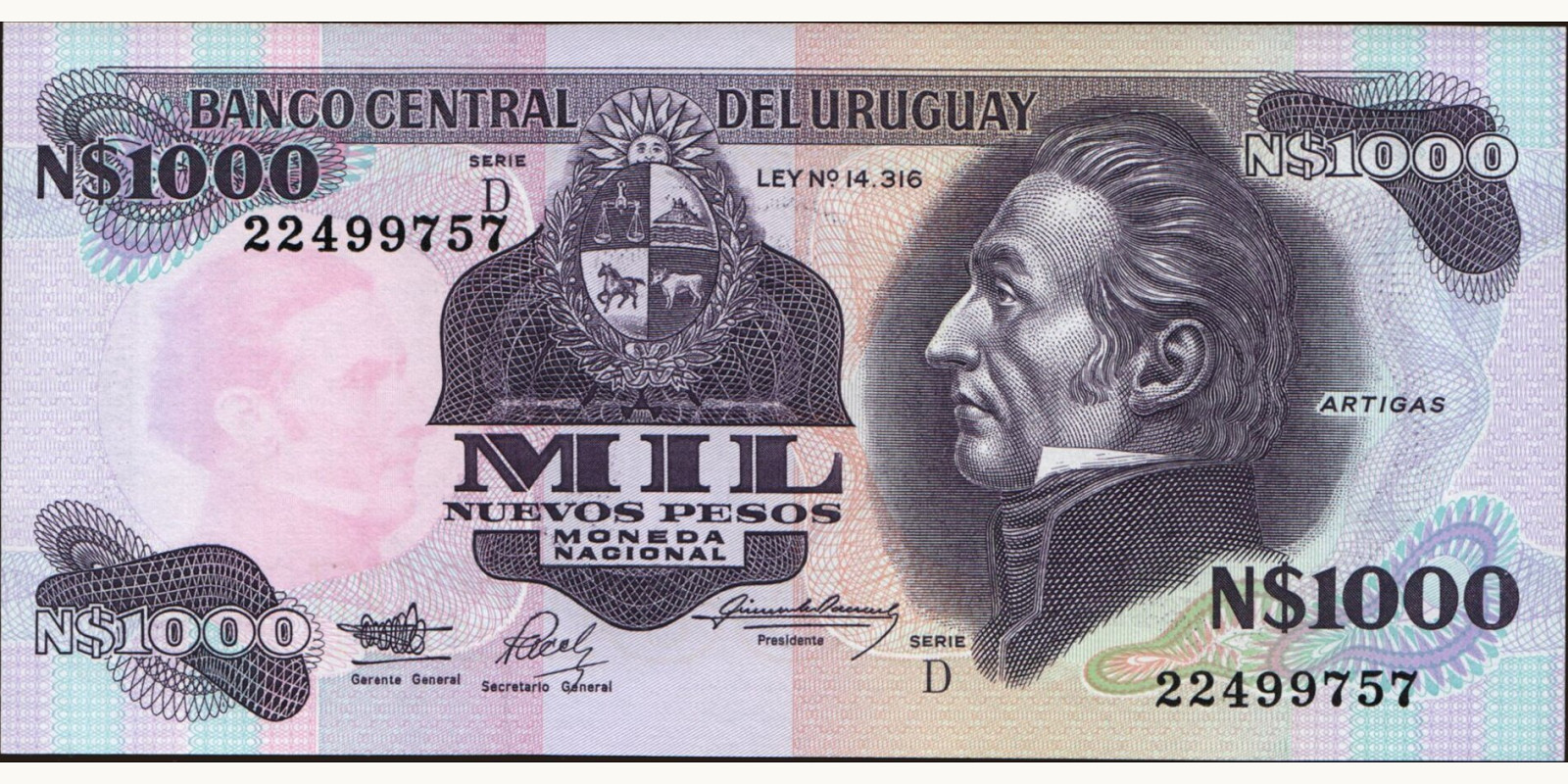 1000 pesos 1992