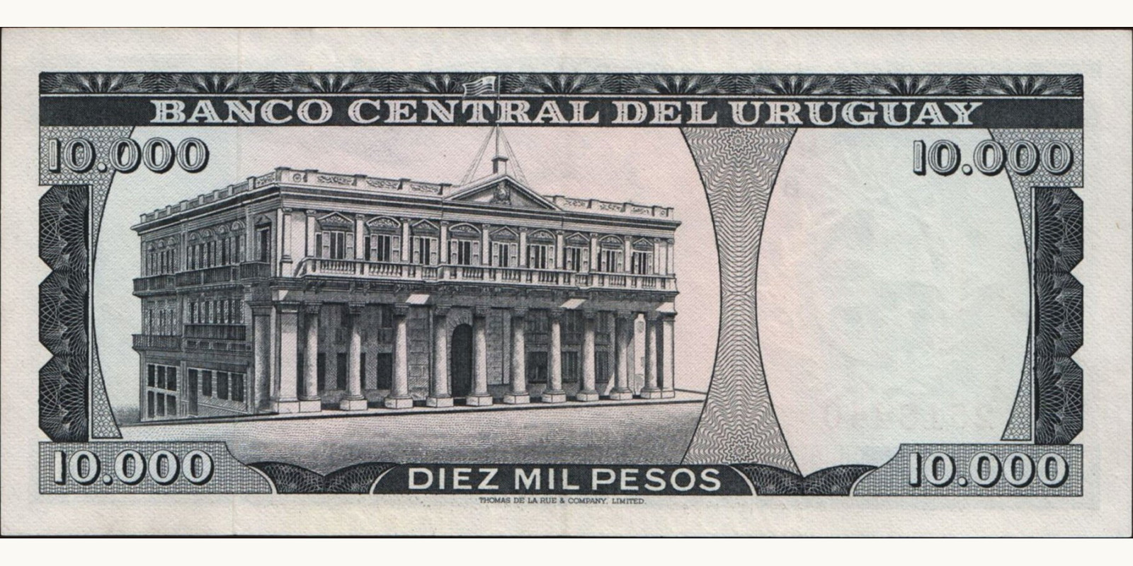 10000 pesos Уругвай 1967 — Оборотная сторона