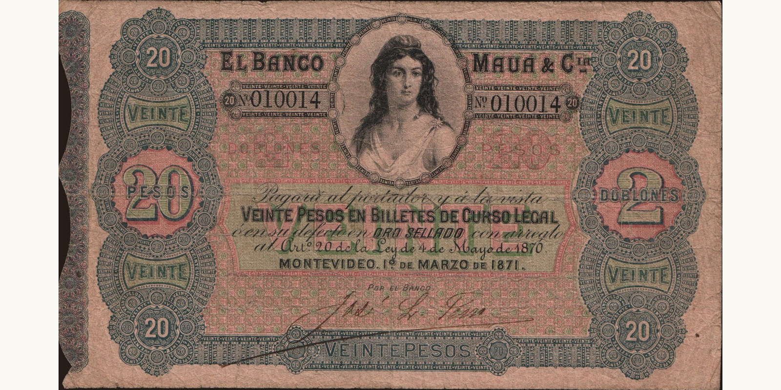 20 pesos 1871