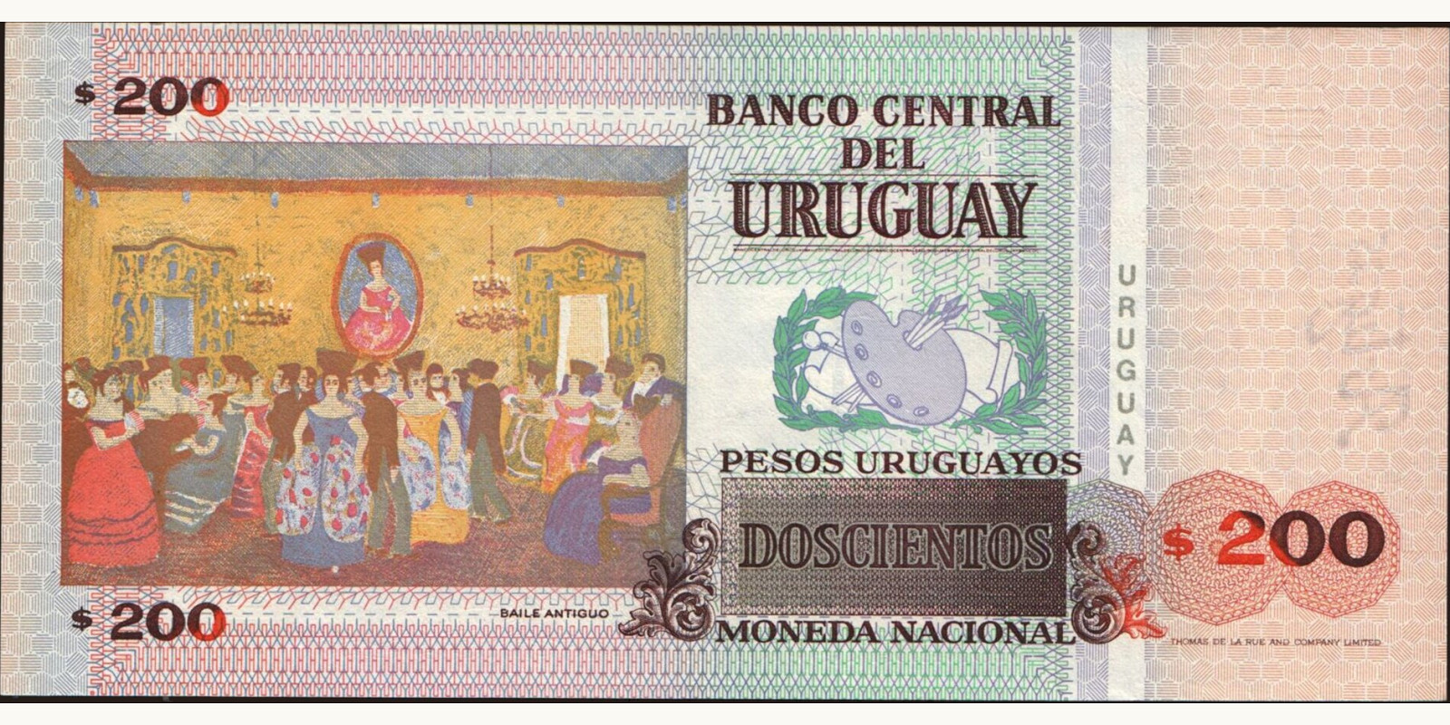 200 pesos Uruguay 2000 — Back side