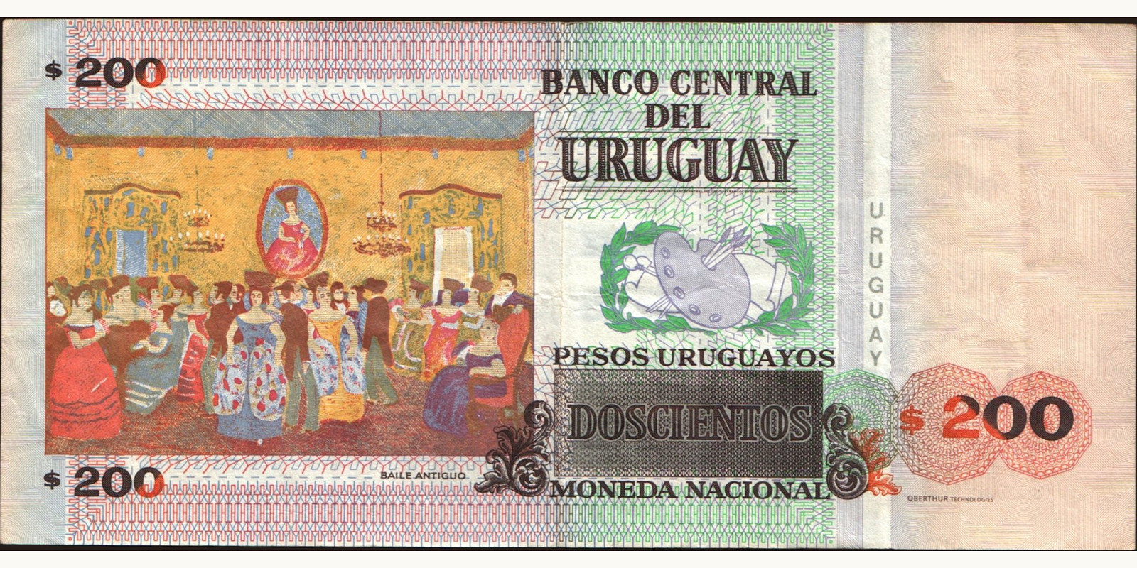 200 pesos Uruguay 2009 — Back side