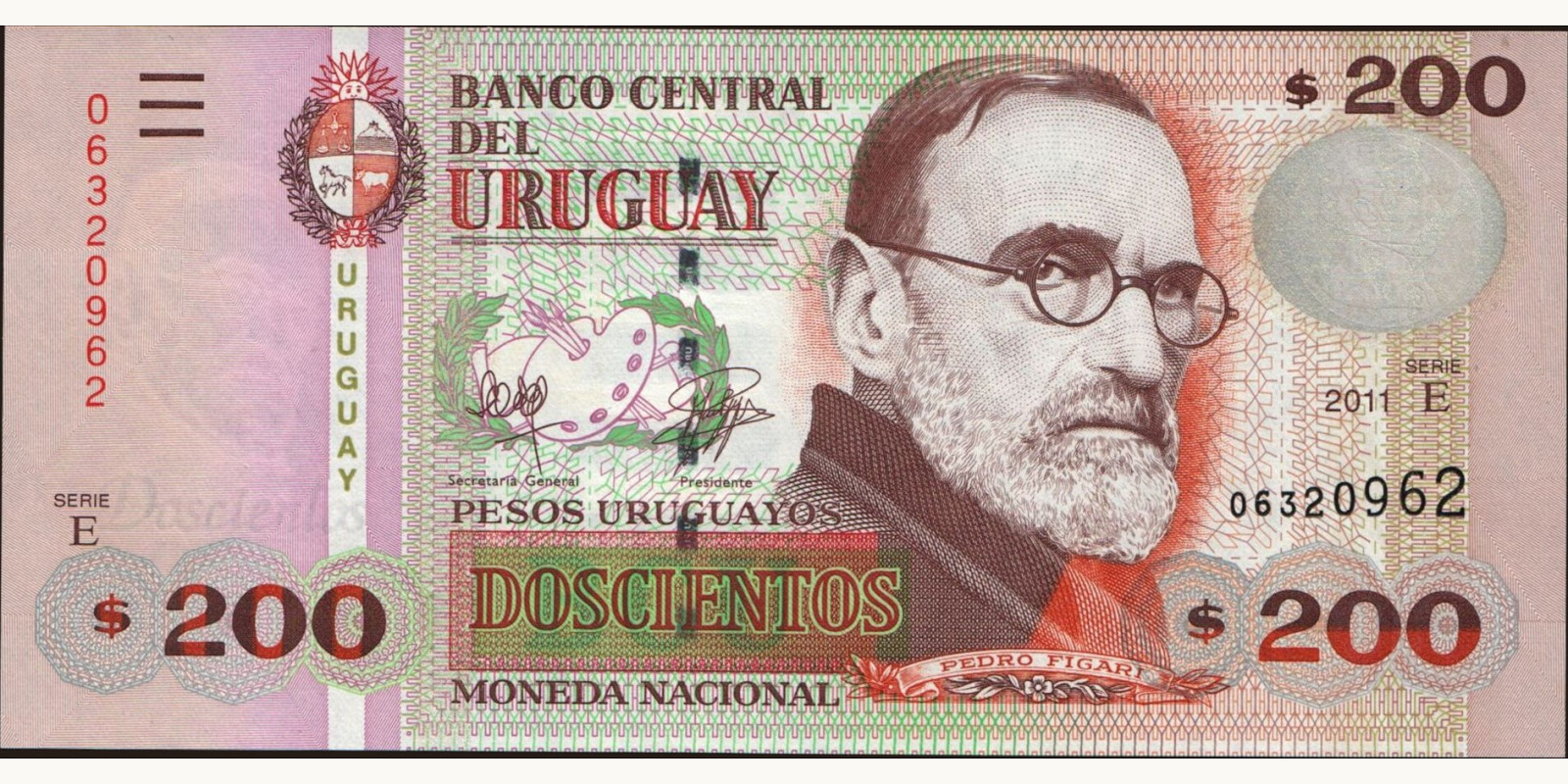 200 pesos Uruguay 2011 — Front side