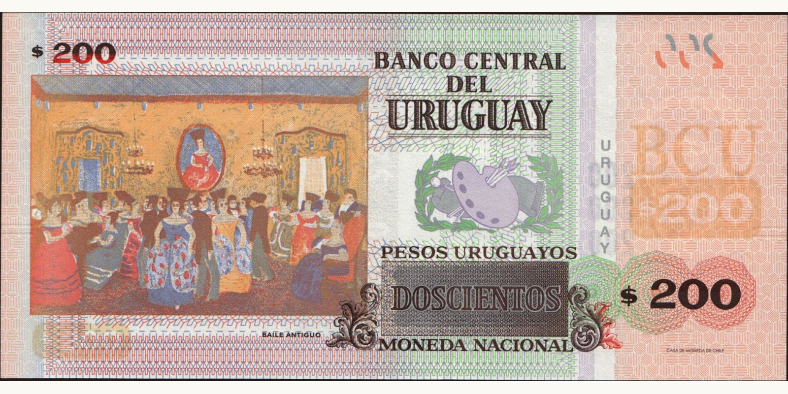 200 pesos Uruguay 2015 — Back side