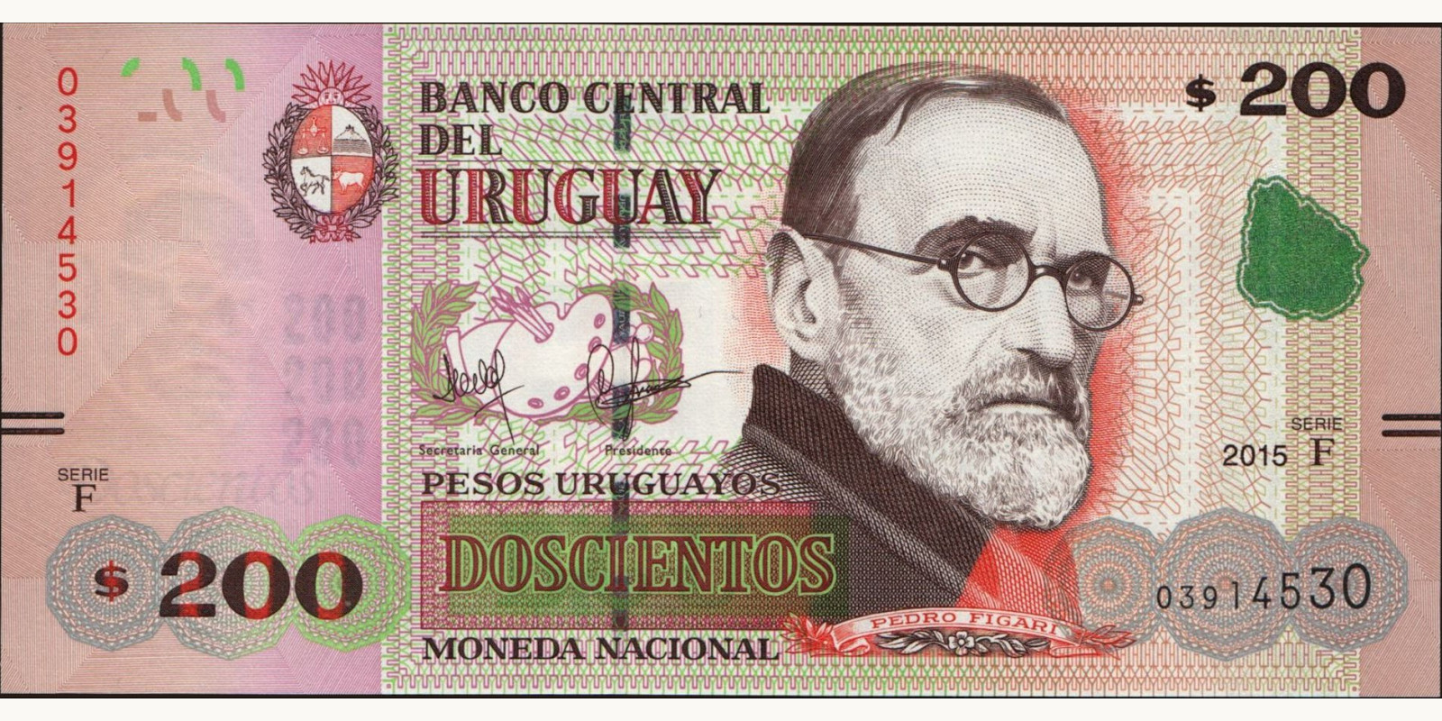 200 pesos Uruguay 2015 — Front side