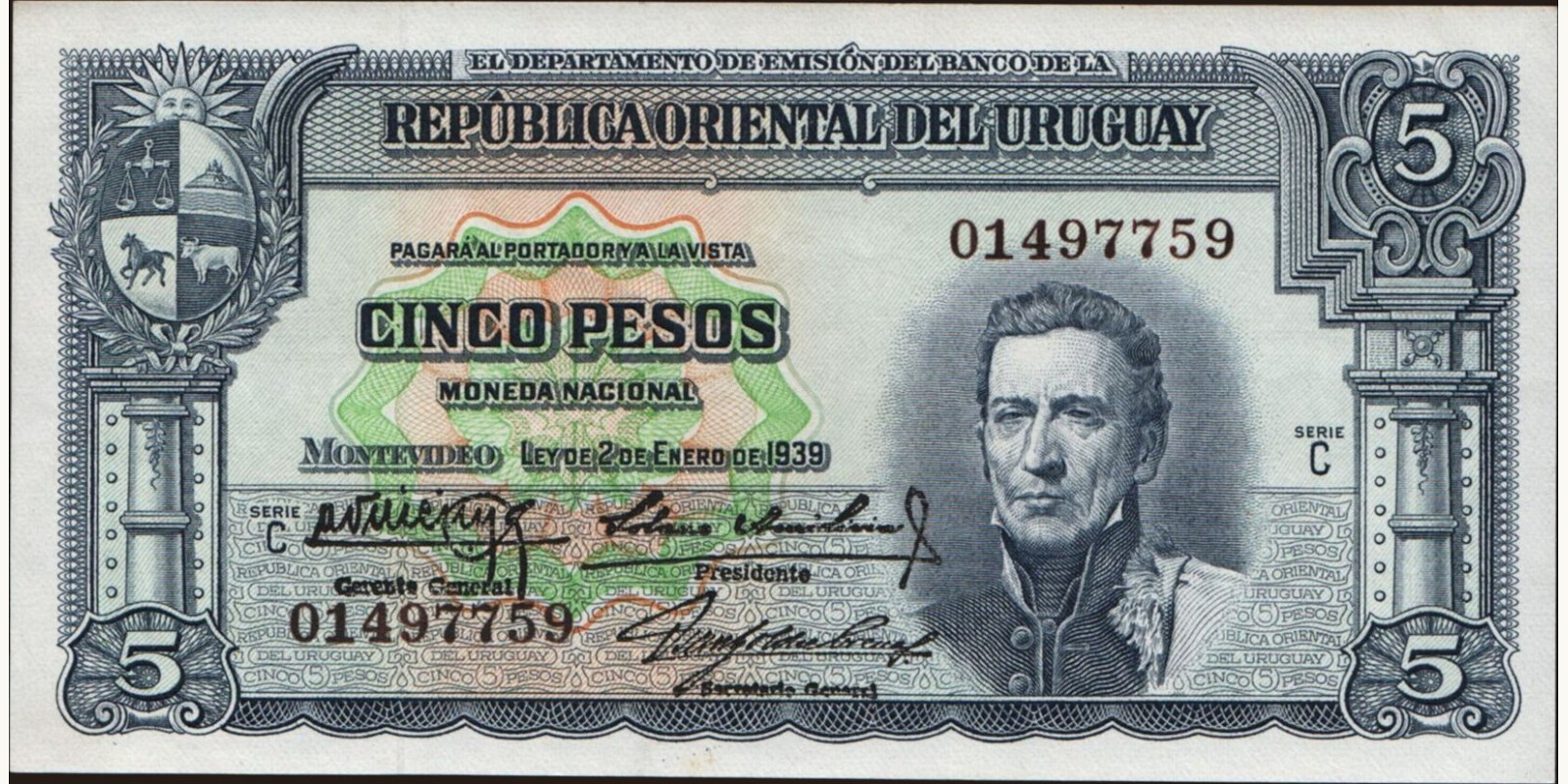 5 pesos 1939