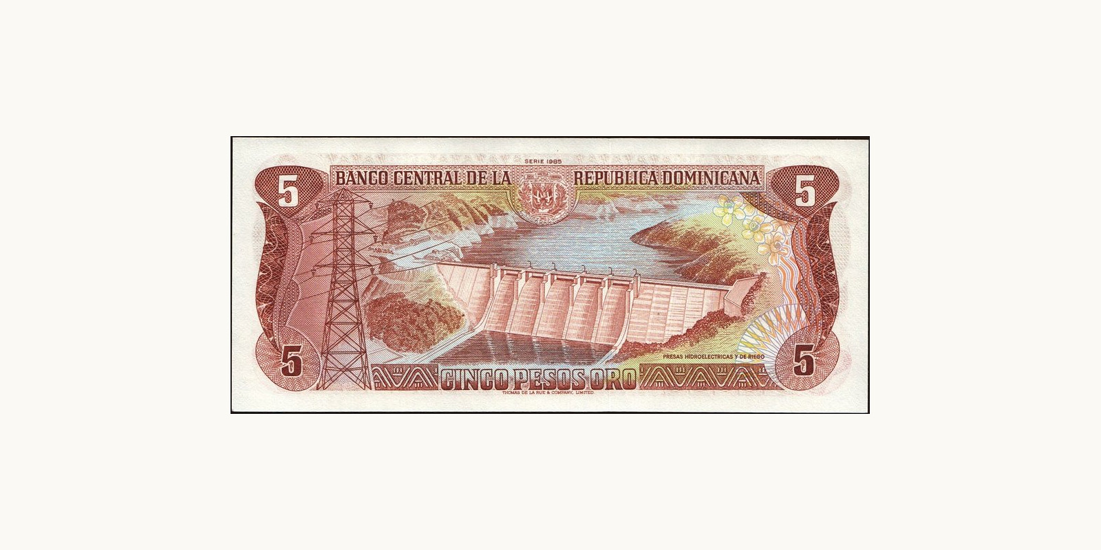 5 pesos Uruguay 1985 — Back side