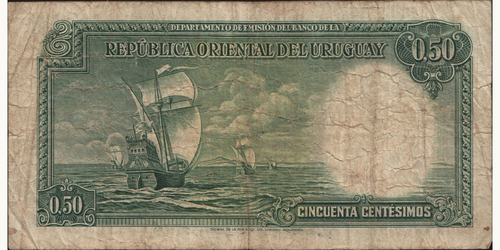 50 centesimos Uruguay 1935 — Back side