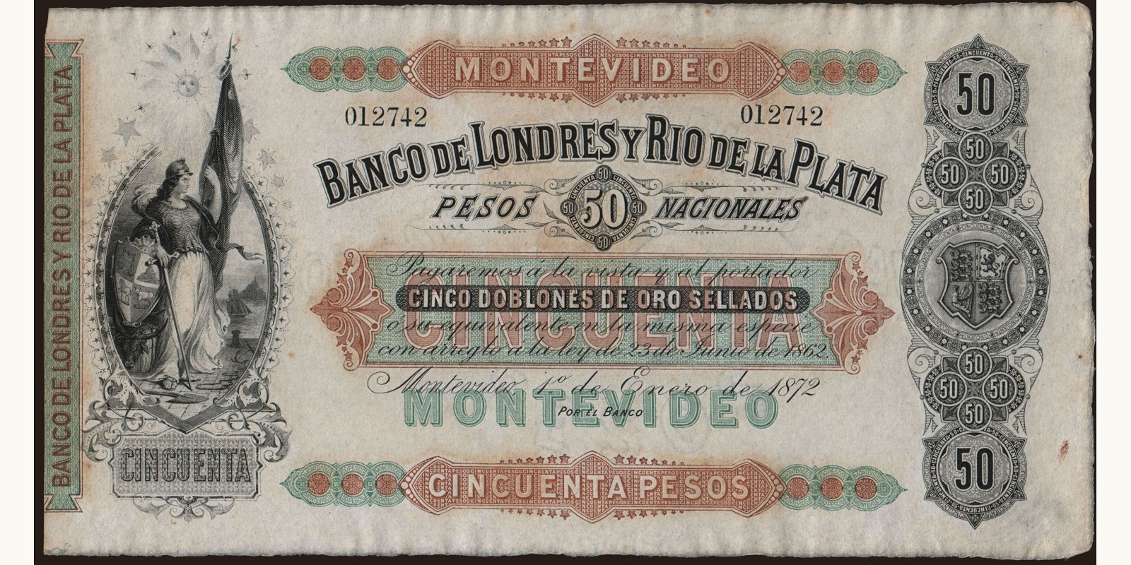 50 pesos 1872