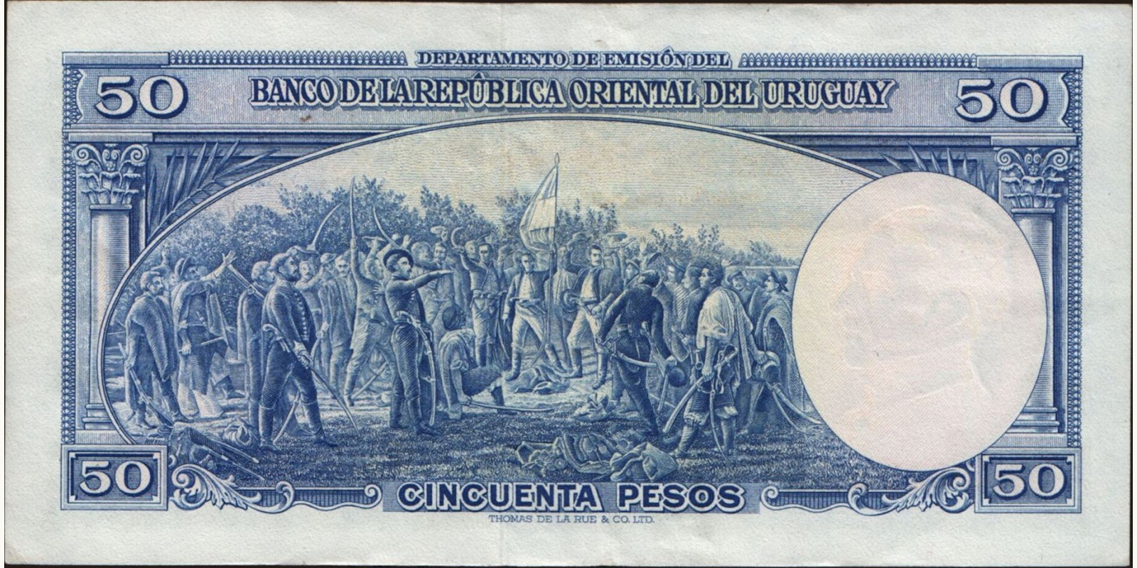 50 pesos Uruguay 1939 — Back side