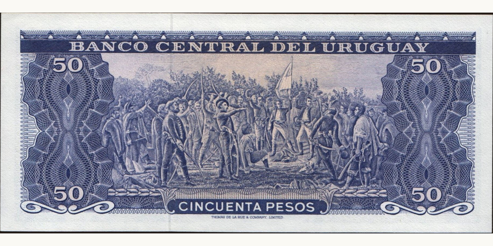 50 pesos Уругвай 1967 — Оборотная сторона