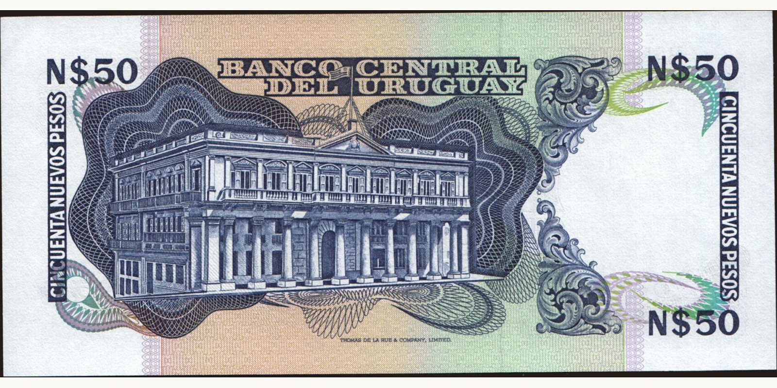 50 pesos Uruguay 1988 — Back side