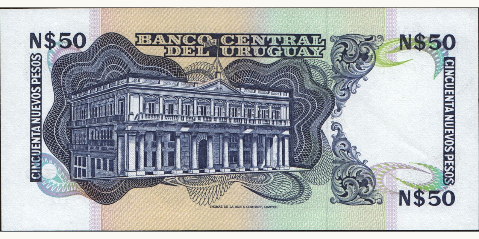 50 pesos Uruguay 1989 — Back side