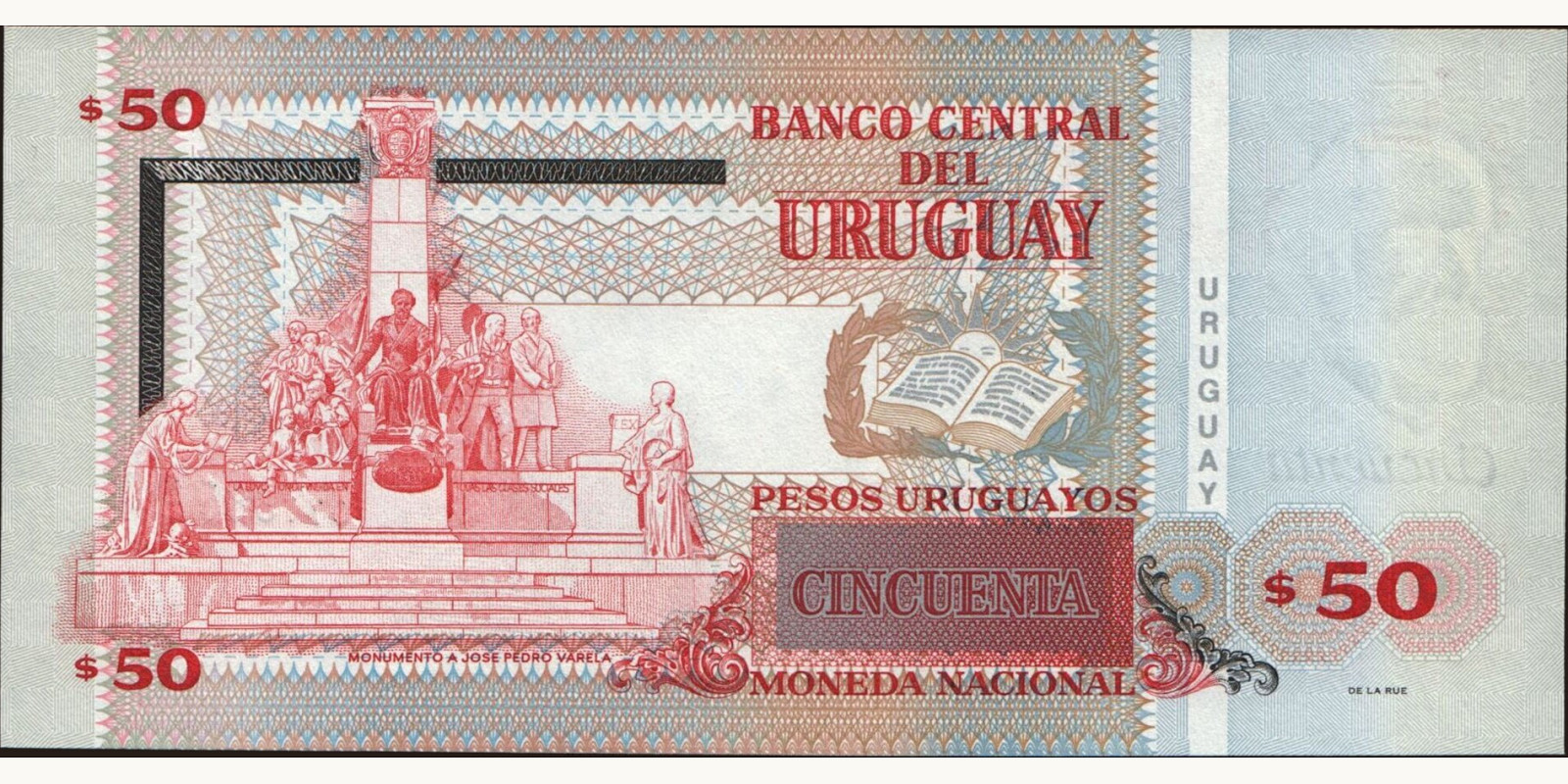 50 pesos Уругвай 2011 — Оборотная сторона