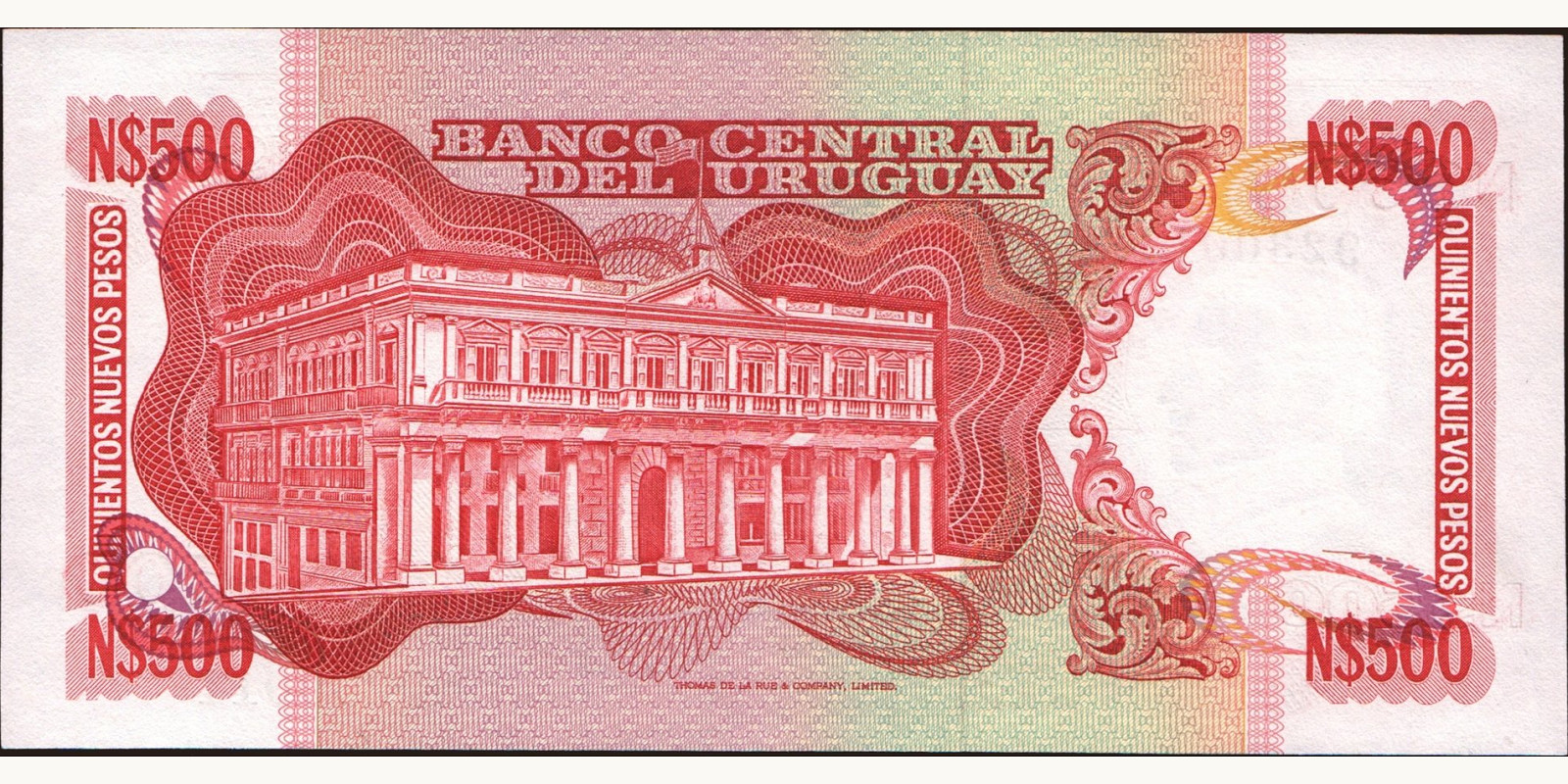 500 pesos Uruguay 1985 — Back side