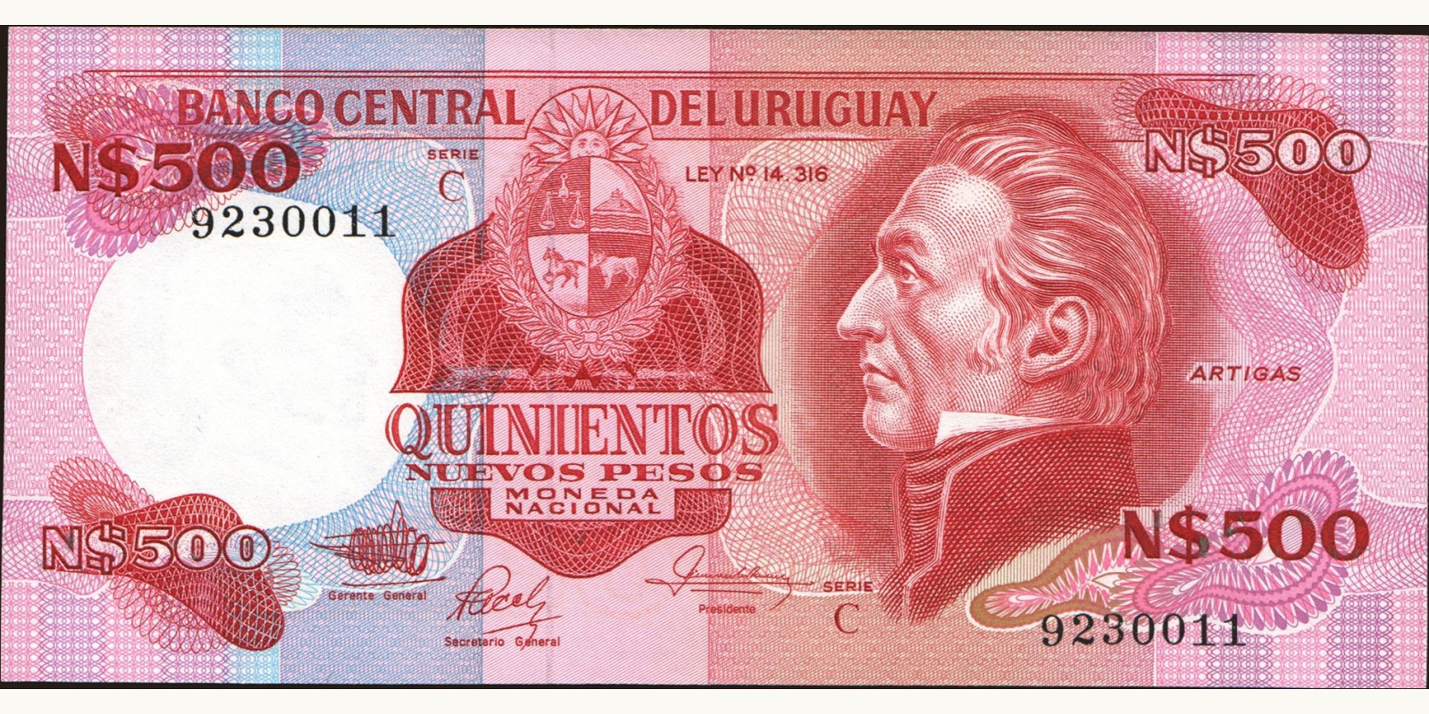 500 pesos 1985