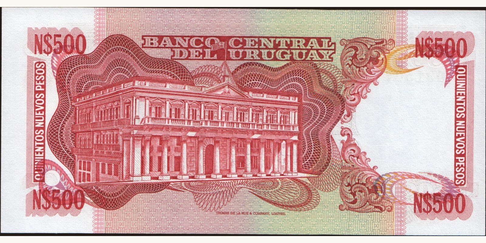 500 pesos Uruguay 1991 — Back side