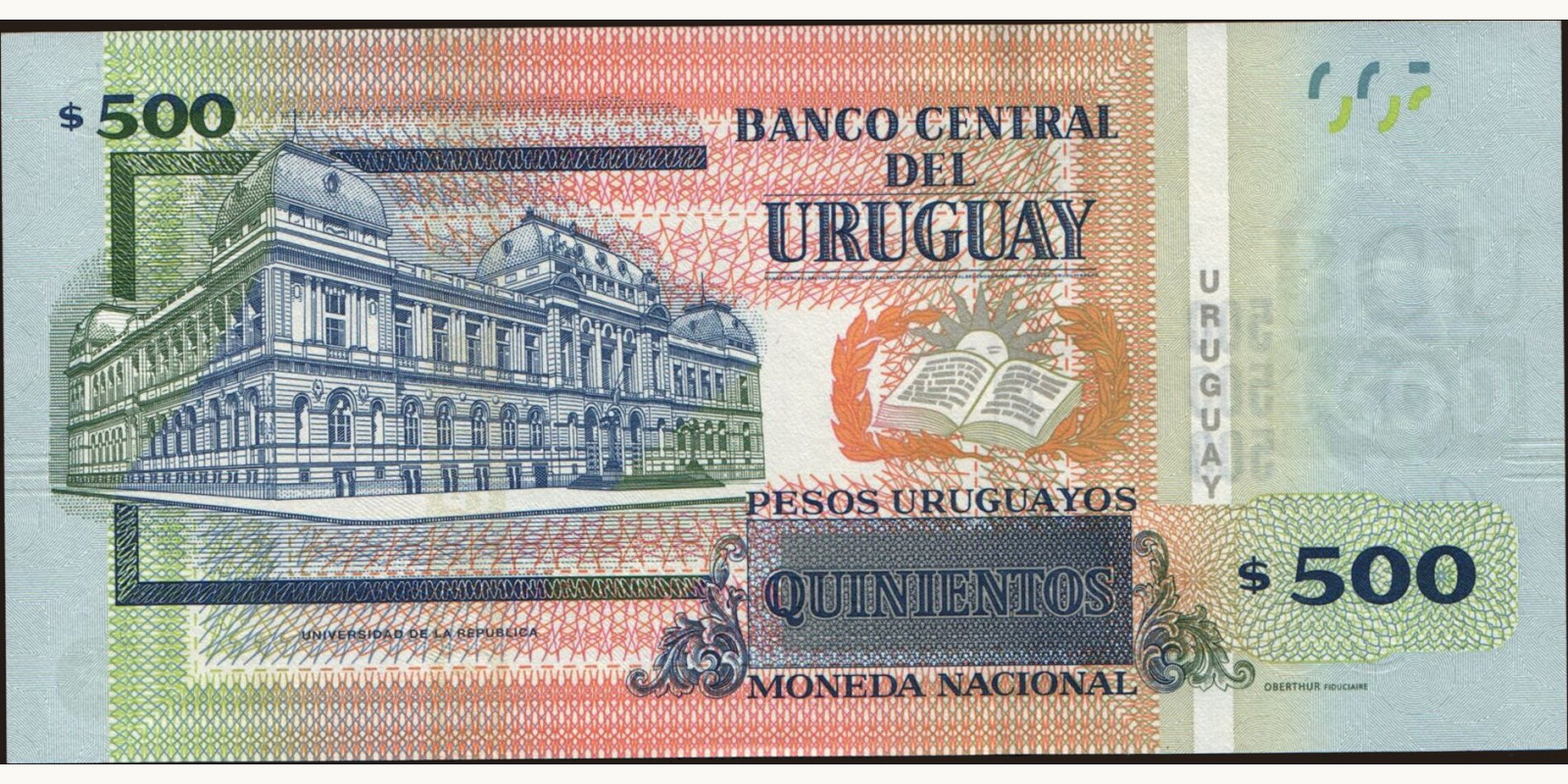 500 pesos Уругвай 2014 — Оборотная сторона