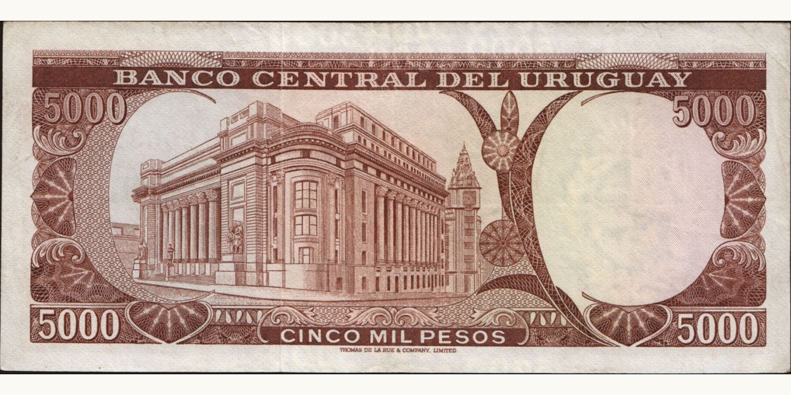 5000 pesos Уругвай 1967 — Оборотная сторона