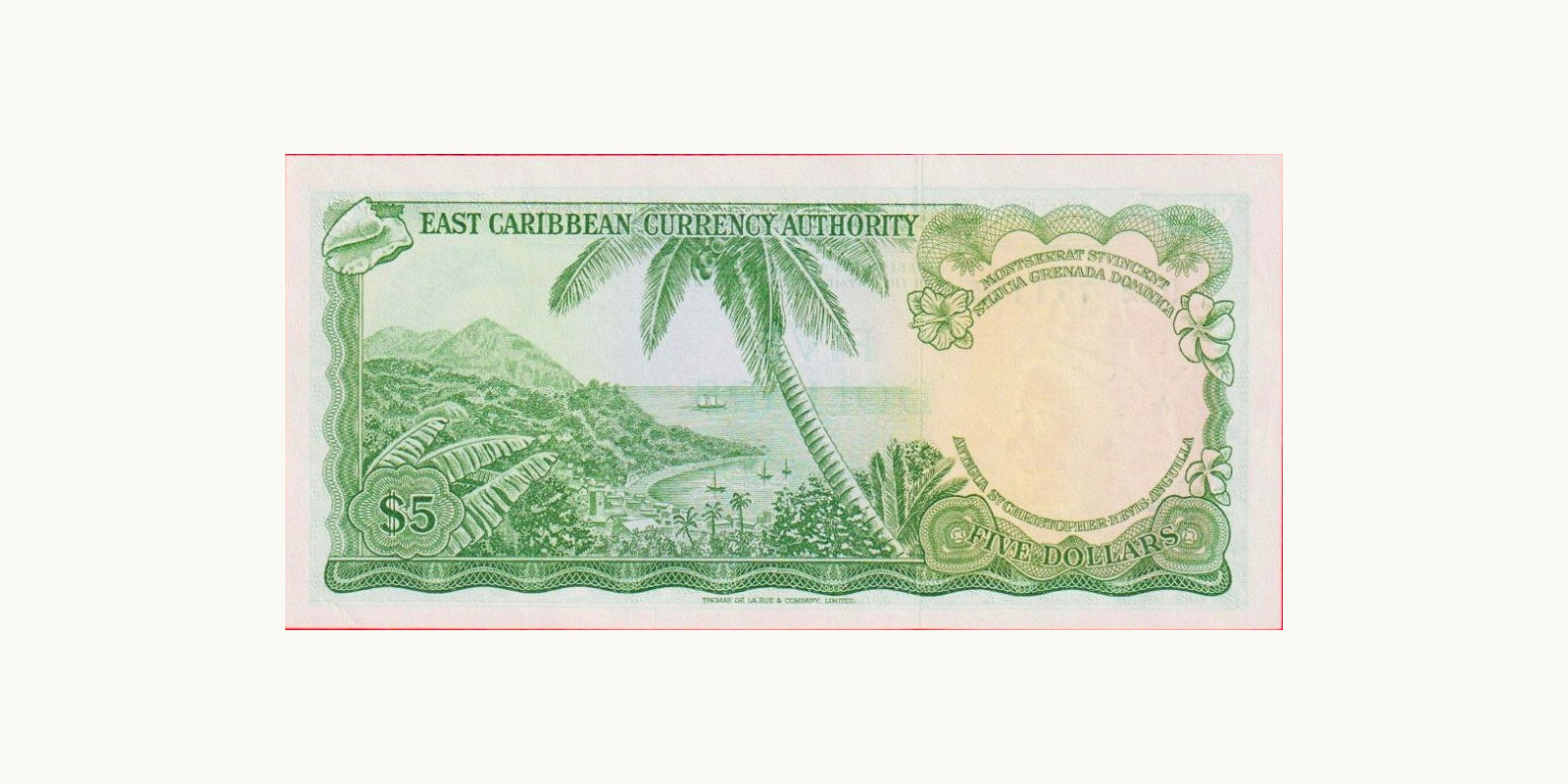 5 dollars Saint Vincent and the Grenadines 1965 — Back side