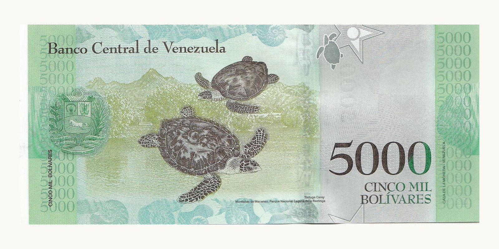 5000 bolivars Venezuela 2016 — Back side
