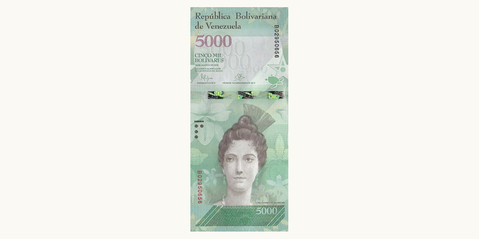 5000 bolivars Venezuela 2016 — Front side