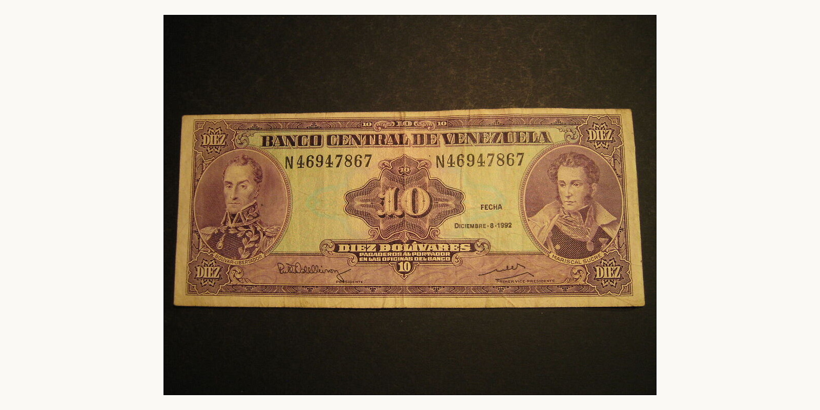 10 diez Venezuela 1992 — Back side
