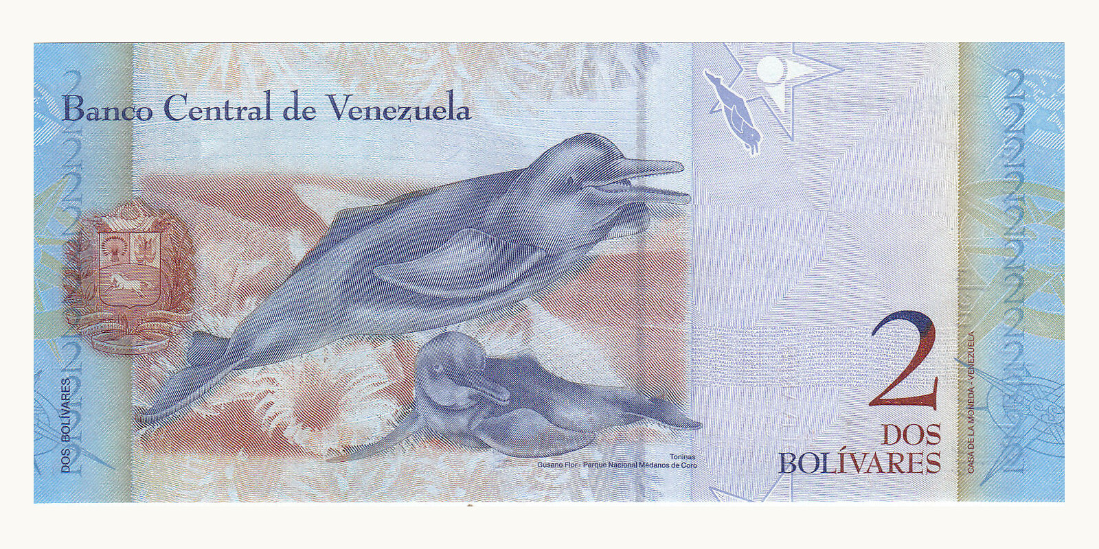 2 bolivars Venezuela 2012 — Back side