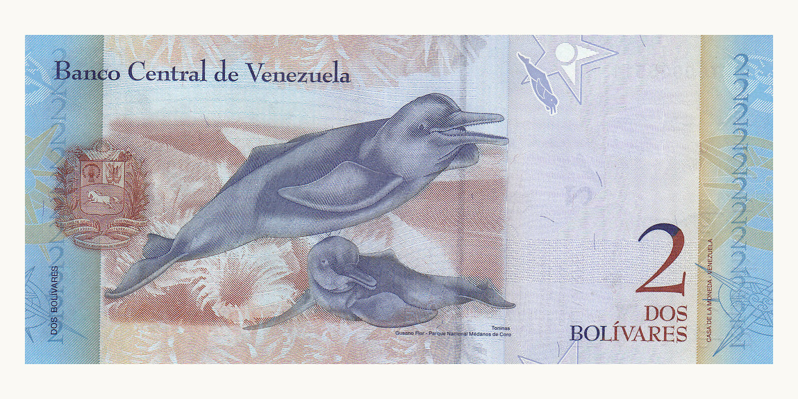 2 bolivars Venezuela 2013 — Back side