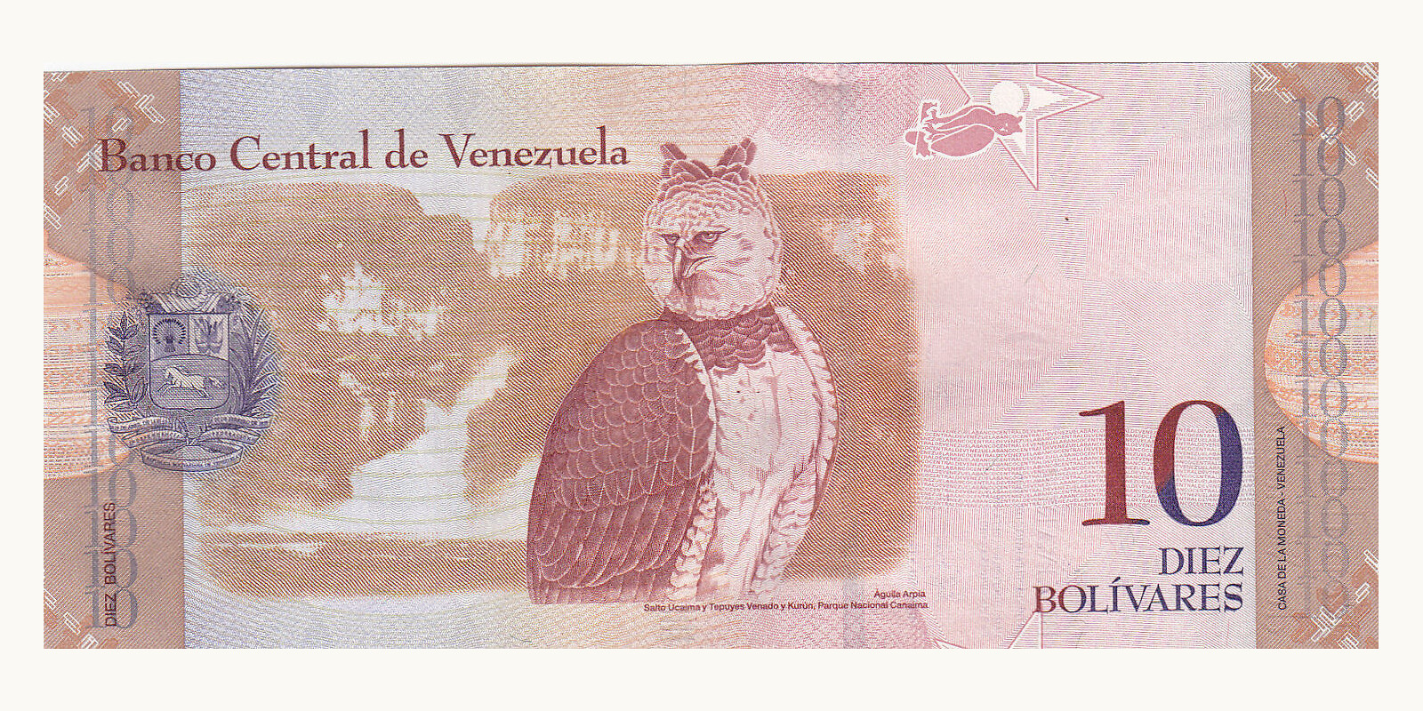 10 bolivars Венесуэла 2009 — Оборотная сторона