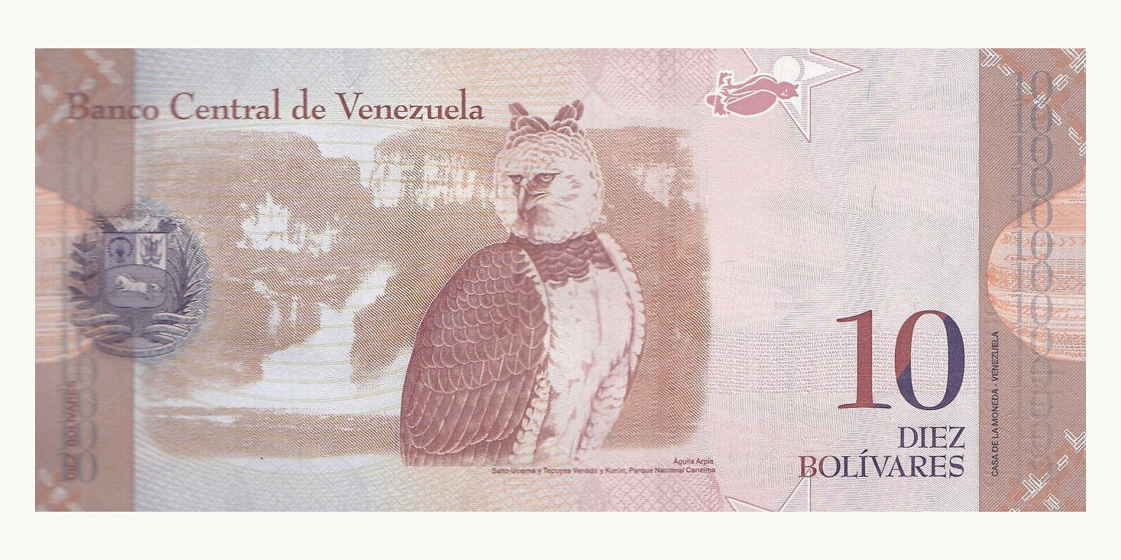 10 bolivars Venezuela 2013 — Back side