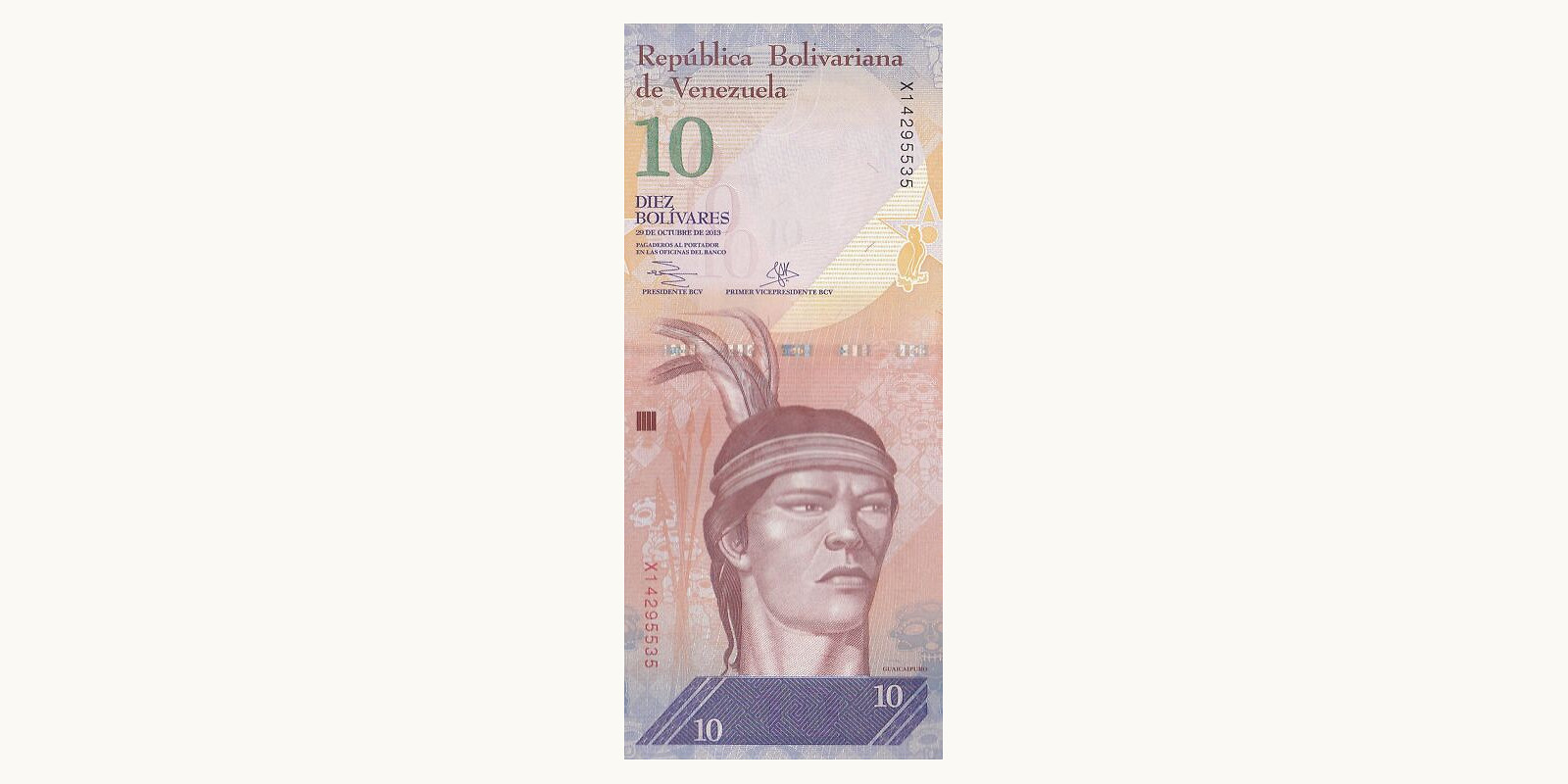 10 bolivars 2013