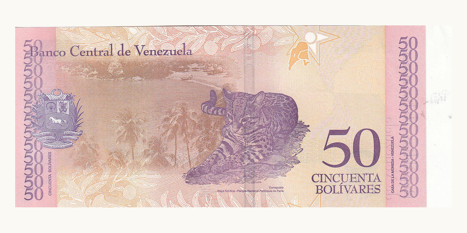 50 bolivars Venezuela 2018 — Back side