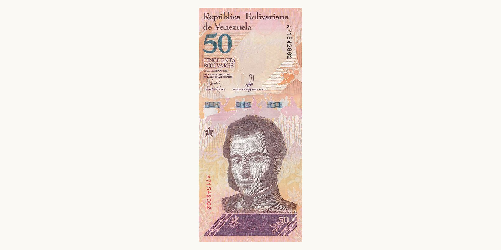 50 bolivars 2018
