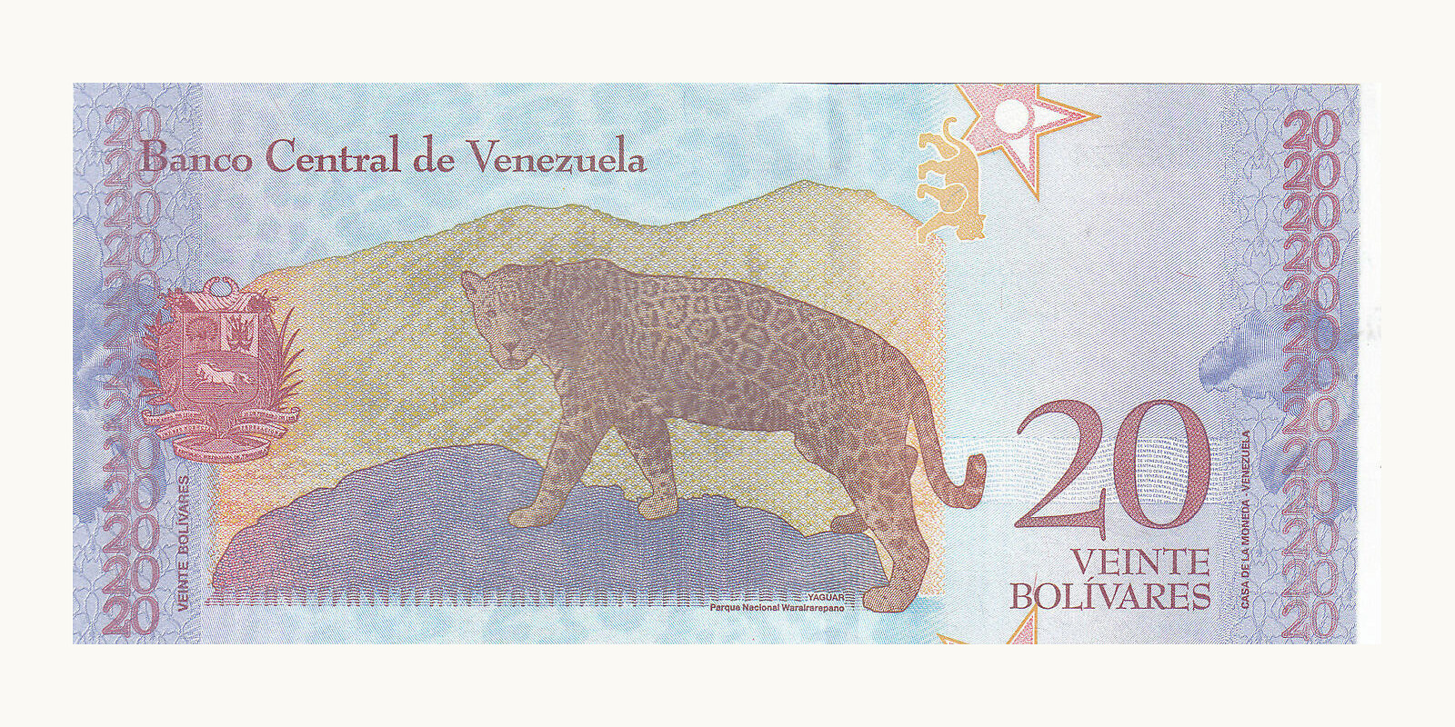 20 bolivars Venezuela 2018 — Back side