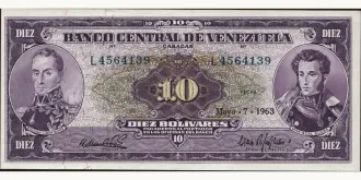 10 bolivars 1963