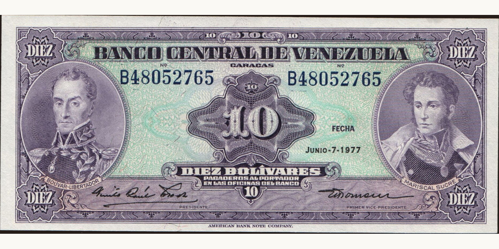 10 bolivars 1977