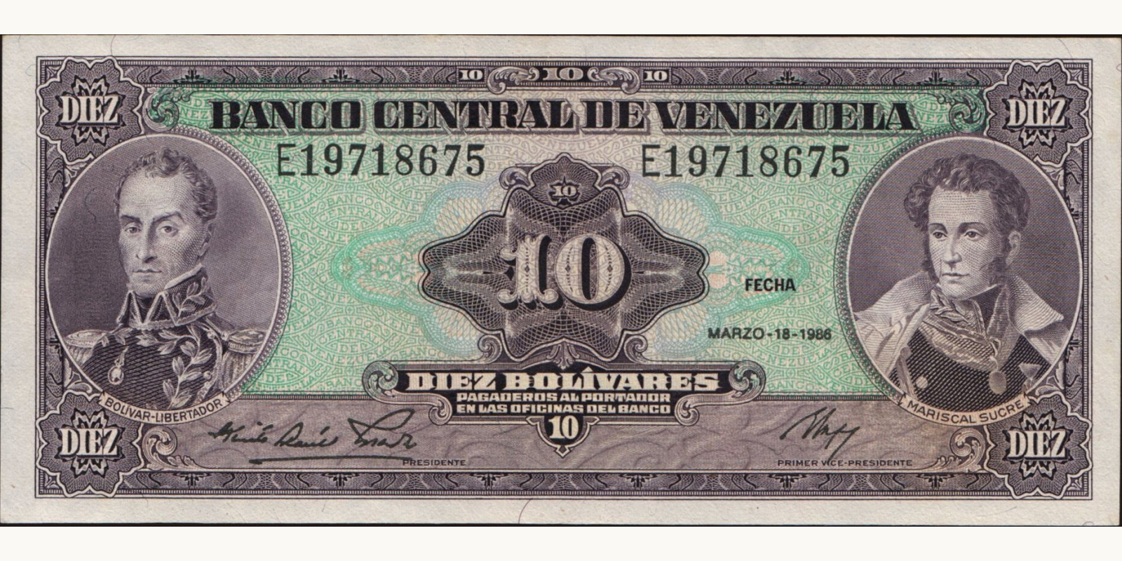10 bolivars 1986