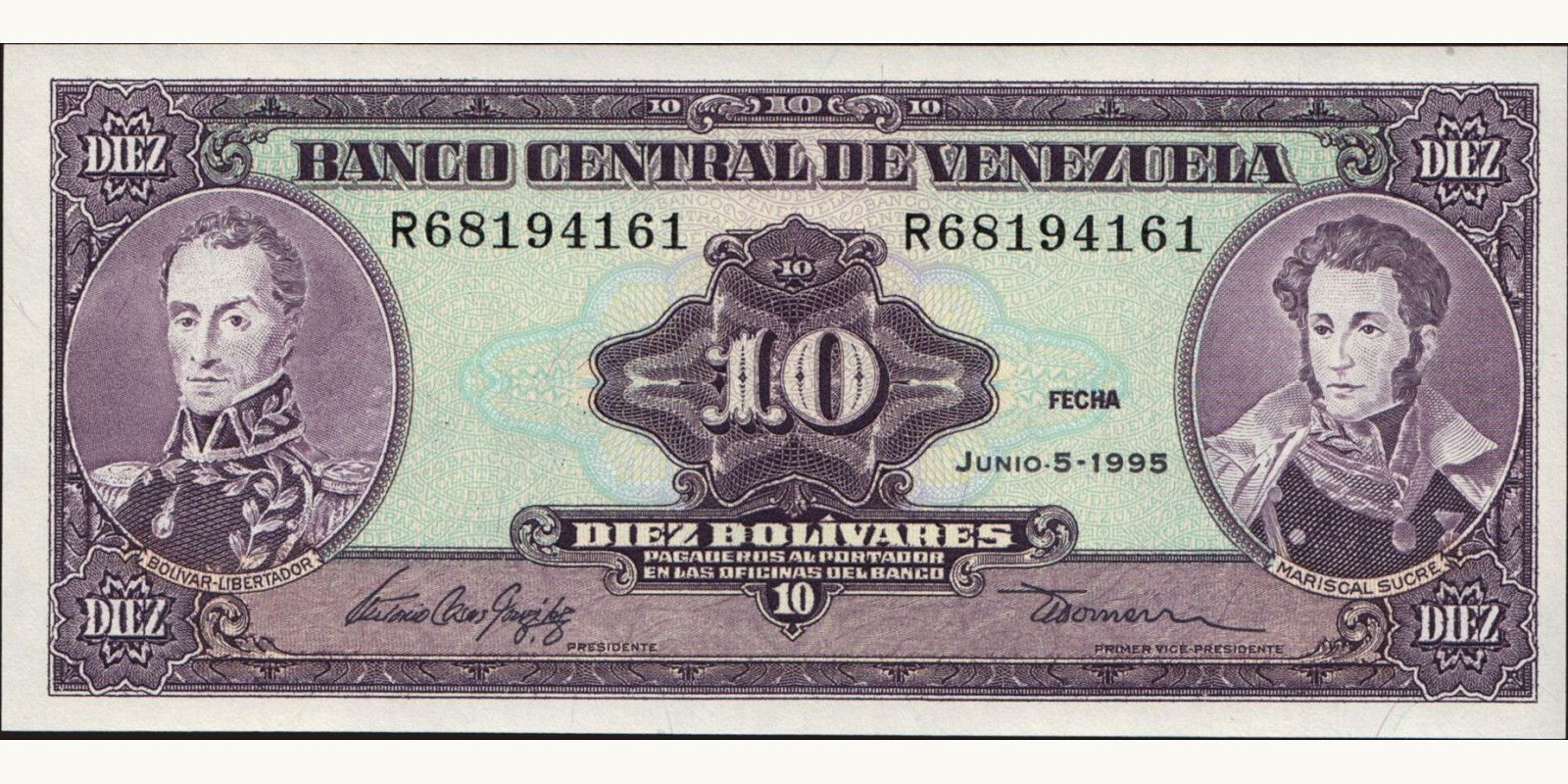 10 bolivars 1995