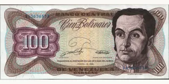 100 bolivars 1989