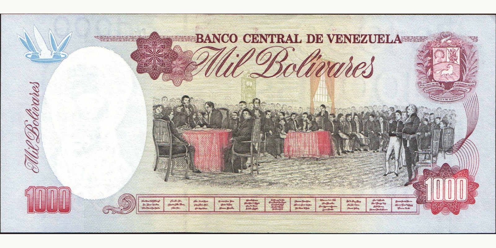 1000 bolivars Венесуэла 1994 — Оборотная сторона