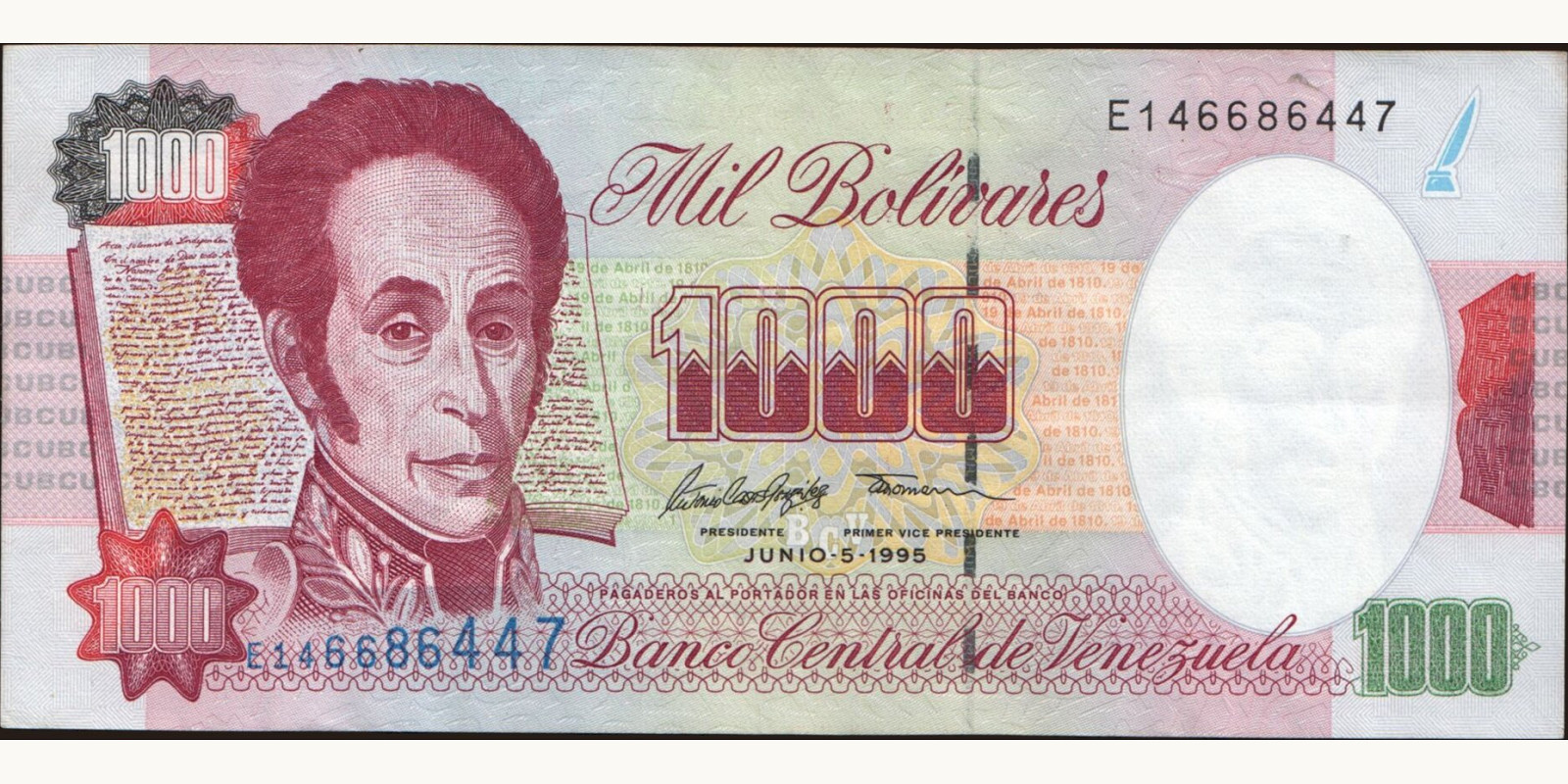 1000 bolivars 1995