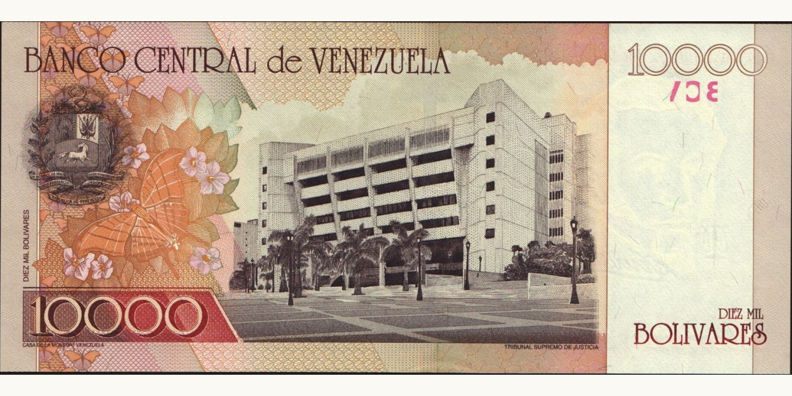 10000 bolivars Venezuela 2002 — Back side