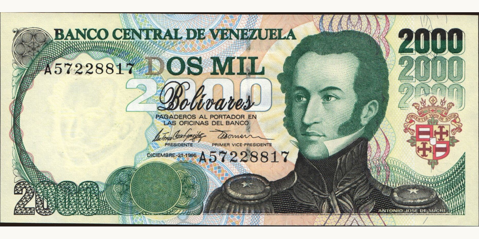 1995 bolivars Венесуэла 2000 — Лицевая сторона