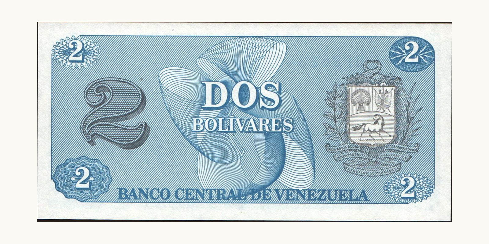 2 bolivars Venezuela 1989 — Back side