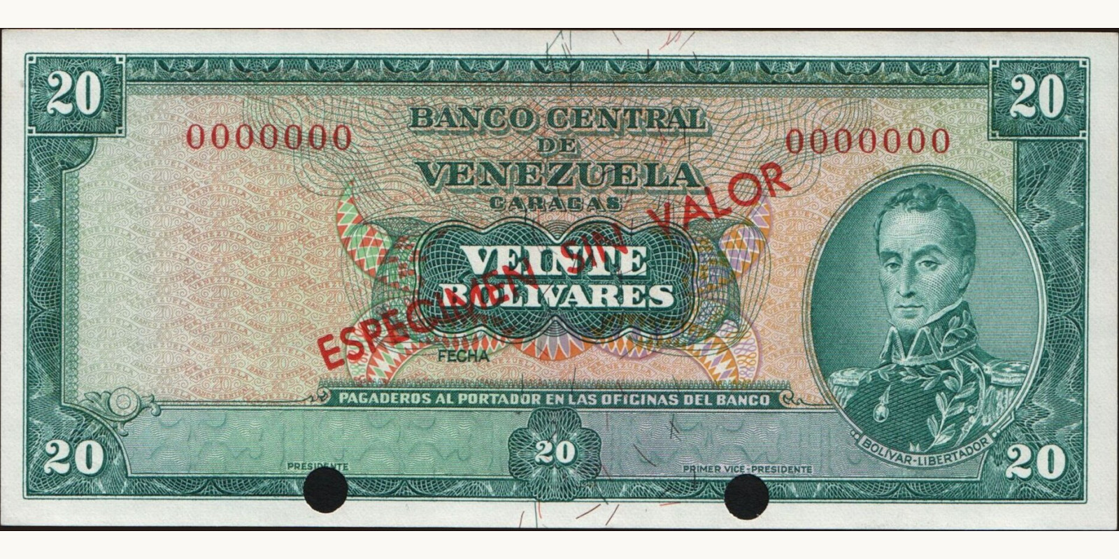 20 bolivars 1967