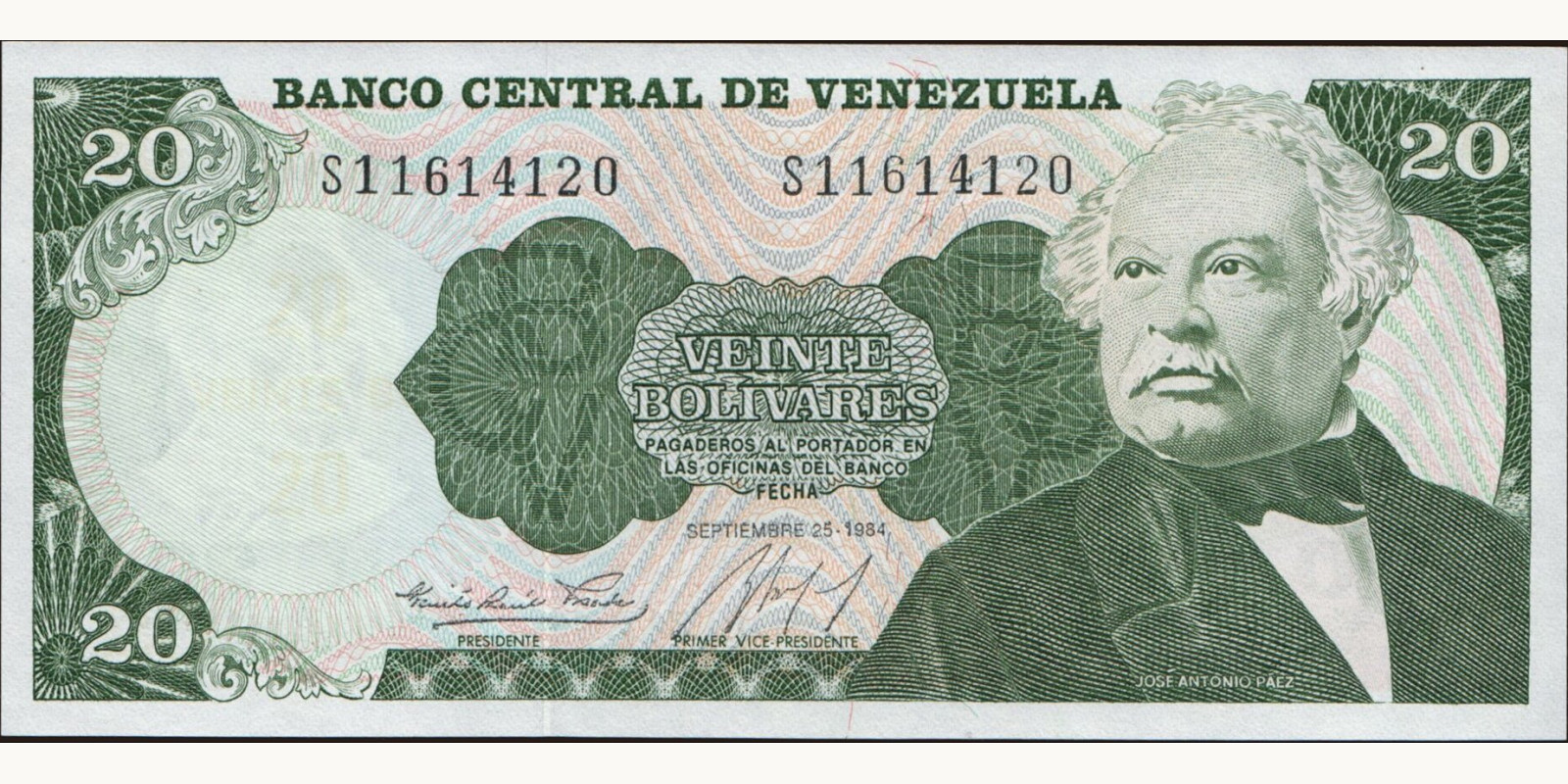 20 bolivars 1984