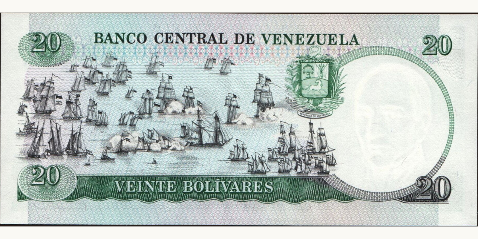 20 bolivars Венесуэла 1987 — Оборотная сторона