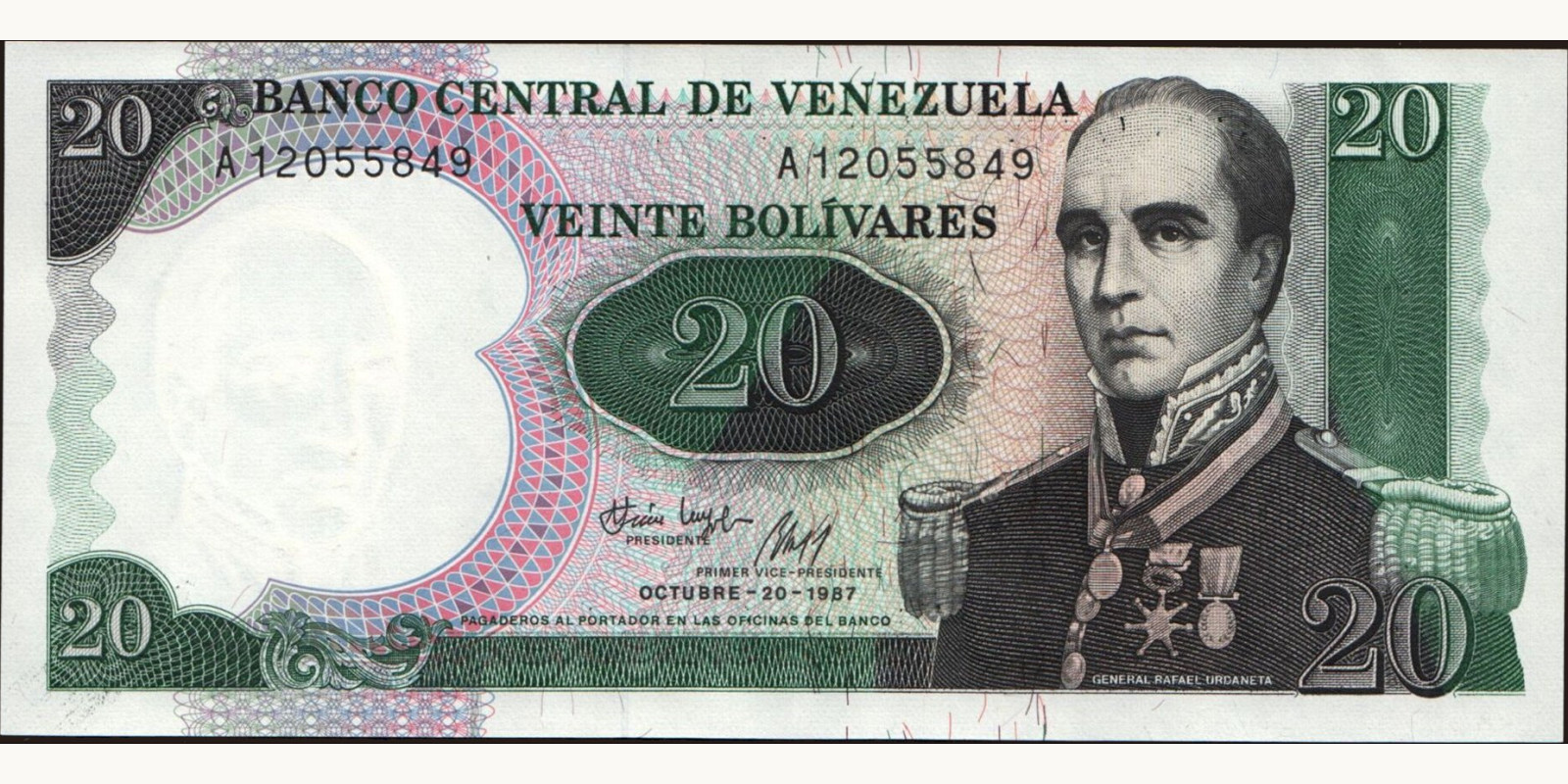 20 bolivars 1987