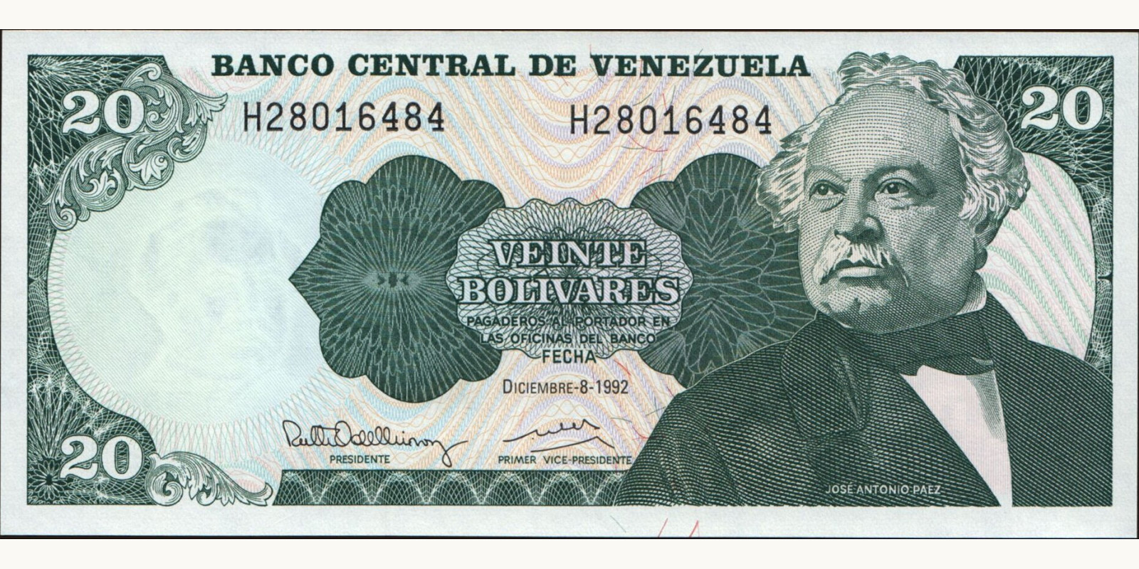 20 bolivars 1992