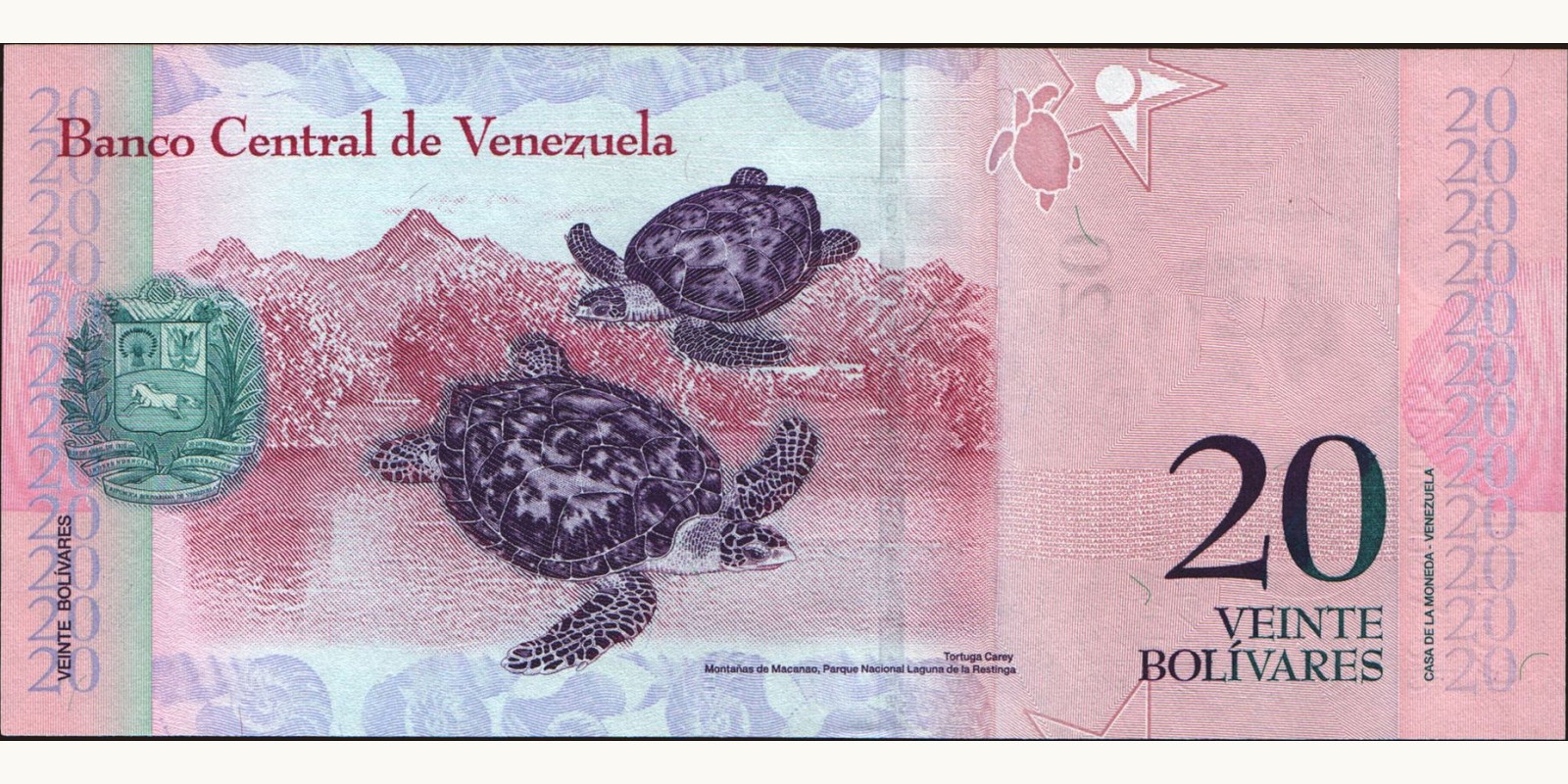 20 bolivars Venezuela 2007 — Back side